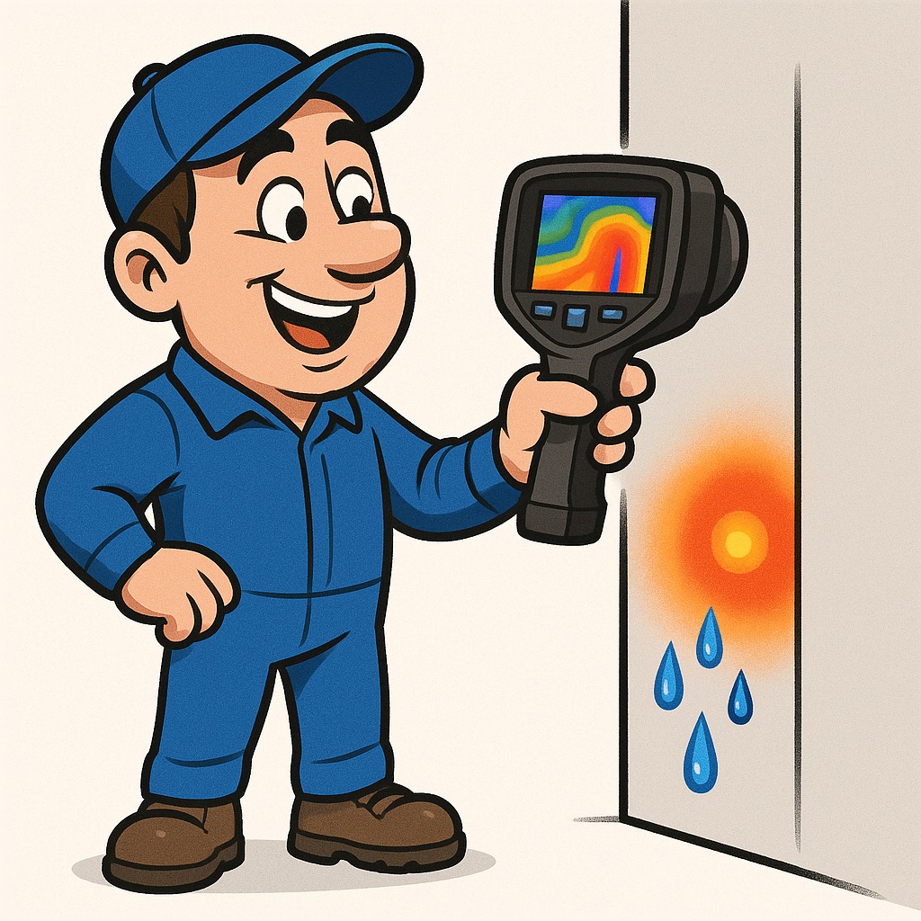 Leak Detection Soham Cambridgeshire engineer using thermal imaging equipment
